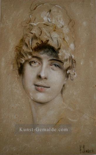 Porträt einer jungen Frau Franz von Lenbach Ölgemälde